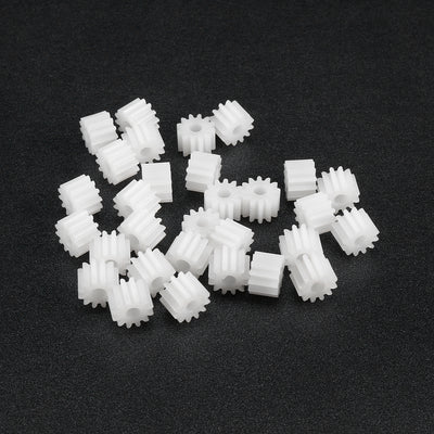 Harfington Uxcell 30Pcs 122.5A Plastic Gear Accessories with 12 Teeth for DIY Car Robot Motor
