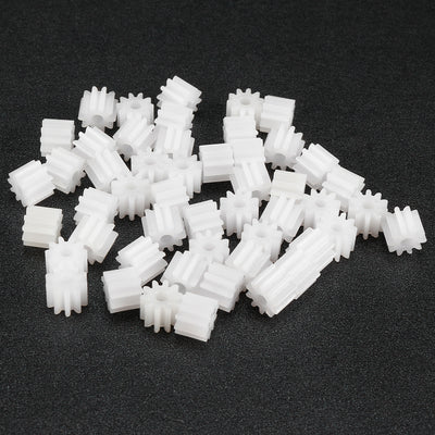Harfington Uxcell 50Pcs 102A Plastic Gear Accessories 6mm OD with 10 Teeth for DIY Car Robot Motor