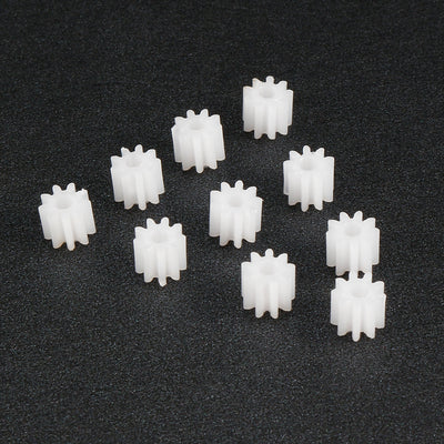 Harfington Uxcell 10Pcs 092A Plastic Gear Accessories with 9 Teeth for DIY Car Robot Motor