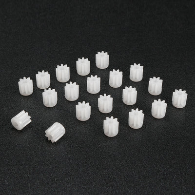 Harfington Uxcell 20Pcs 082A Plastic Gear Accessories with 8Teeth for DIY Car Robot Motor