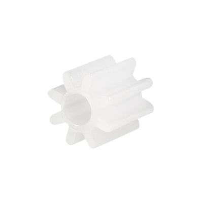 Harfington Uxcell 30Pcs 082A Plastic Gear Accessories 8 Teeth White for DIY Car Robot Motor