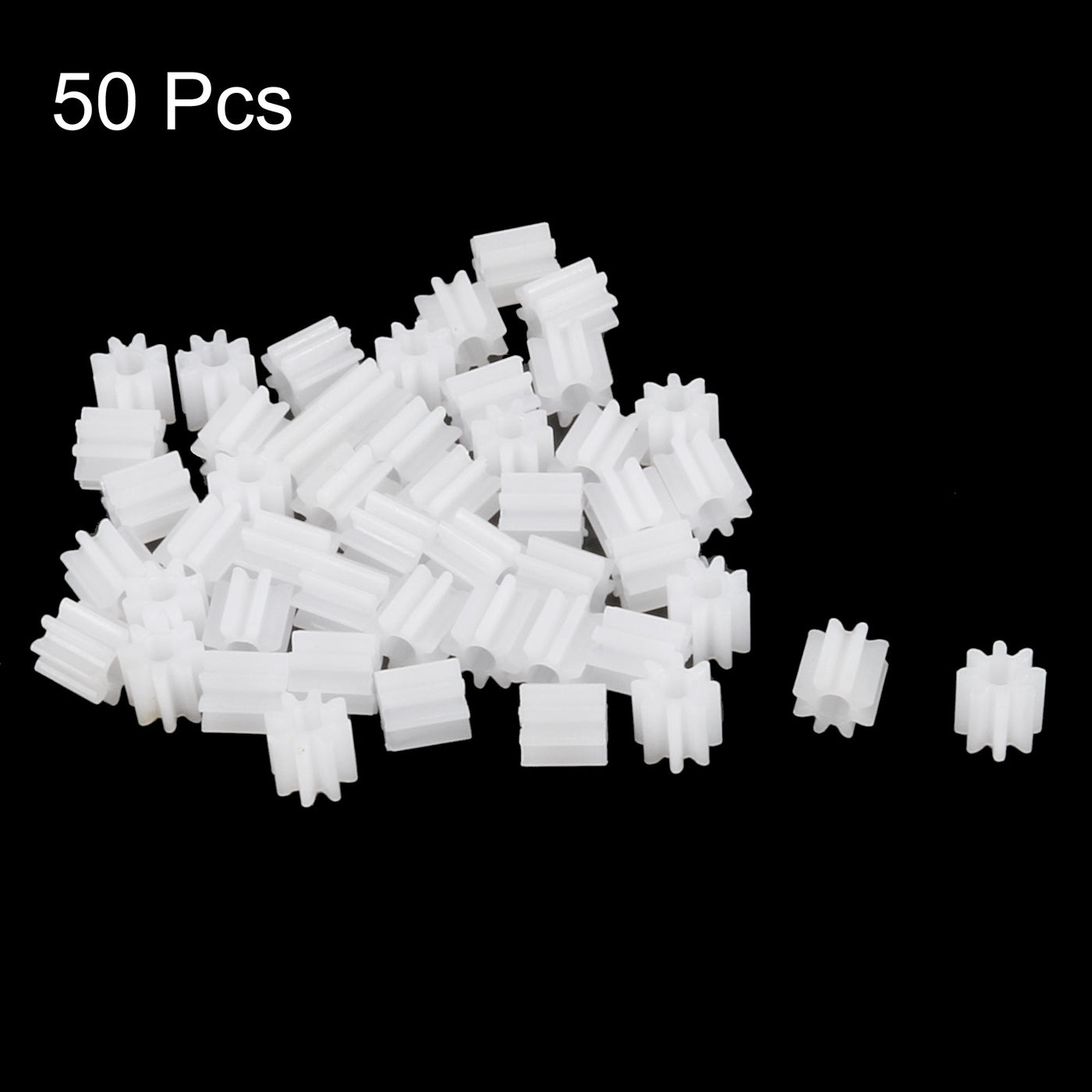 uxcell Uxcell 50Pcs 082A Plastic Gear Accessories with 8 Teeth for DIY Car Robot Motor