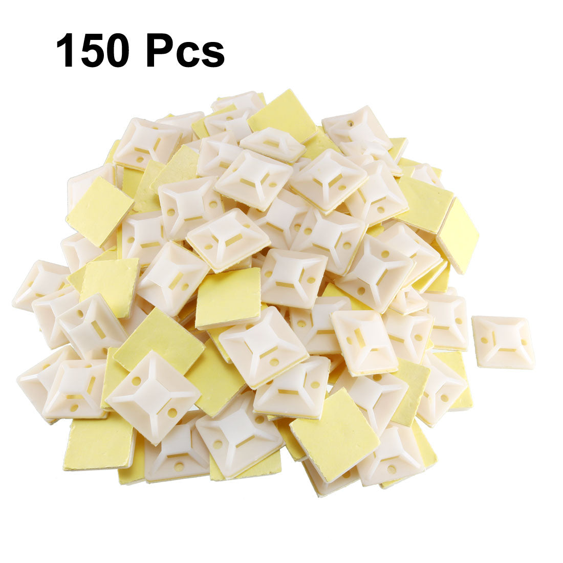 uxcell Uxcell 150pcs Self Adhesive Cable Tie Mounts Wire Base Holders 25mm x 25mm