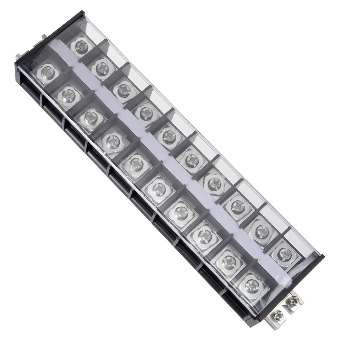 uxcell Uxcell Barrier Terminal Strip Block 660V 100A Dual Rows 10P DIN Rail Base Screw Connector