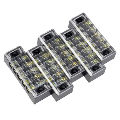 Harfington Uxcell 5Pcs Dual Rows 5Positions 600V 15A,Cable Barrier Block Terminal Strip TB-1505L