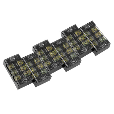 Harfington Uxcell 6 Pcs Dual Rows 3 Positions 600V 25A Cable Barrier Block Terminal Strip TB-2503L