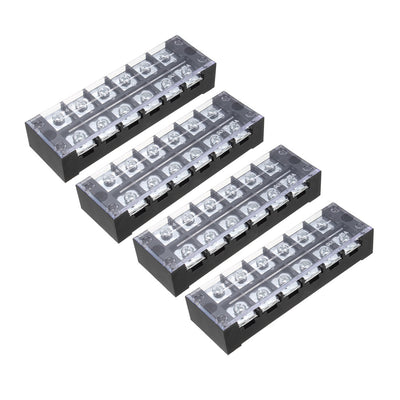 Harfington Uxcell 4 Pcs 6 Positions Dual Rows 600V 45A Cable Barrier Block Terminal Strip TB-4506L