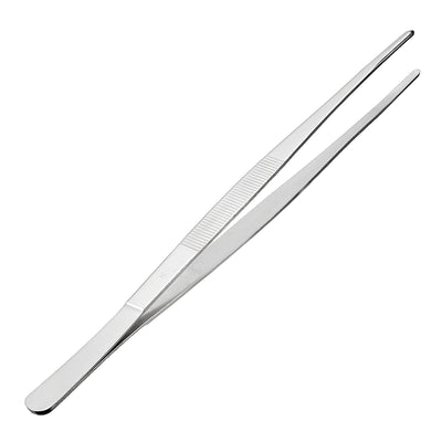 uxcell Uxcell 1 Pcs 12-Inch Stainless Steel Straight Blunt Tweezers with Serrated Tip