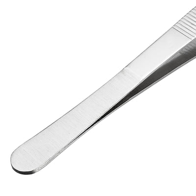 Harfington Uxcell 10-Inch Stainless Steel Tweezers with Curved Pointed Serrated Tip