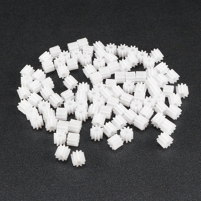 Harfington Uxcell 100Pcs,092A Plastic Gear Accessories with 9 Teeth for DIY Car Robot Motor