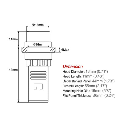 Harfington Uxcell 2Pcs Indicator Light with Buzzer AC/DC 24V, Panel Mount Flashing Alarm