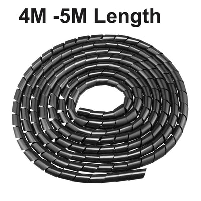 Harfington Uxcell 16mm Flexible Spiral Tube Cable Wire Wrap Computer Manage Cord Black 4-5M