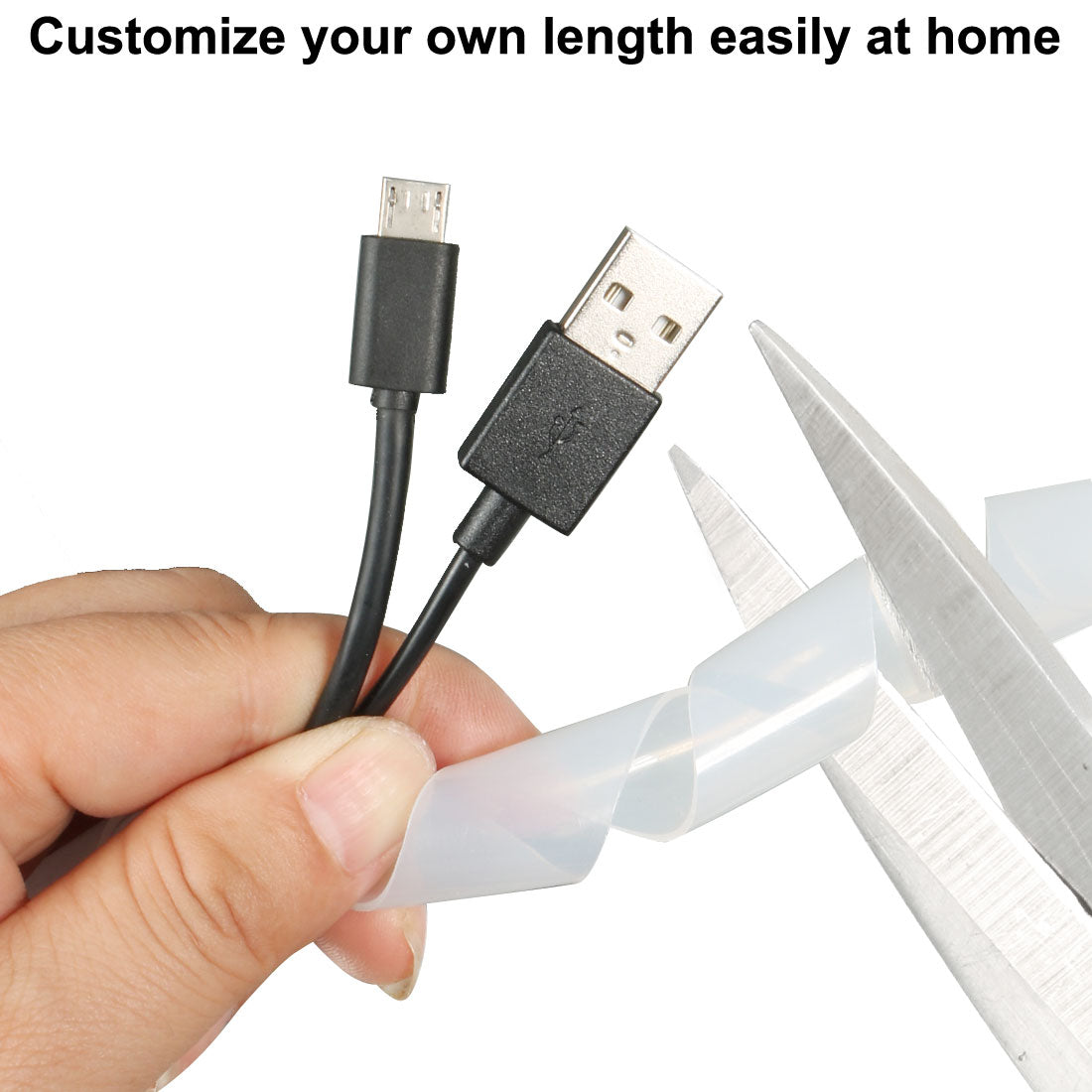 uxcell Uxcell 2pcs 18mm Flexible Spiral Tube Cable Wire Wrap Computer Manage Cord Transparent 3.5-4M