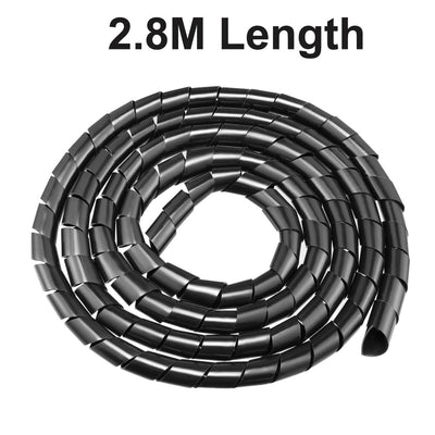 Harfington Uxcell 20mm Flexible Spiral Tube Cable Wire Wrap Computer Manage Cord Black 2.8M