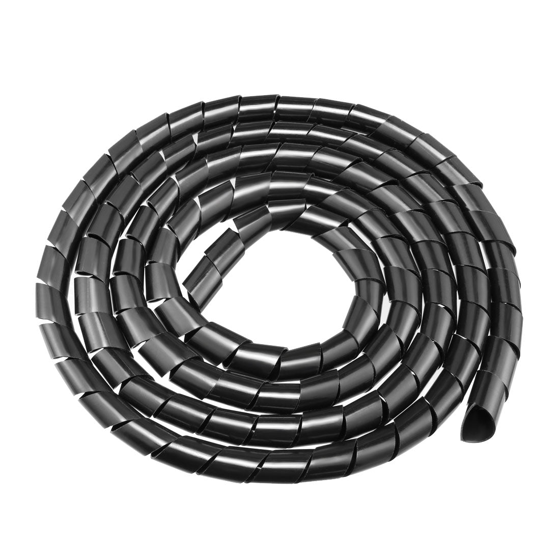 uxcell Uxcell 20mm Flexible Spiral Tube Cable Wire Wrap Computer Manage Cord Black 2.8M