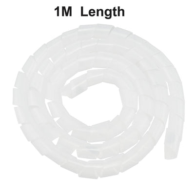 Harfington Uxcell 30mm Flexible Spiral Tube Cable Wire Wrap Computer Manage Cord Transparent 1M