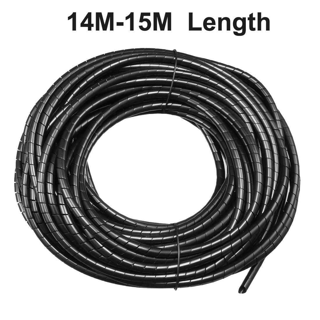 uxcell Uxcell 4mm Flexible Spiral Tube Cable Wire Wrap Computer Manage Cord Black 14-15M