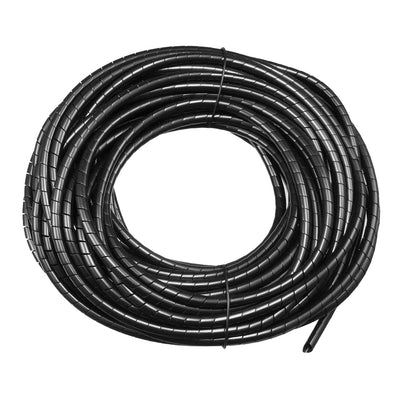 Harfington Uxcell 4mm Flexible Spiral Tube Cable Wire Wrap Computer Manage Cord Black 14-15M