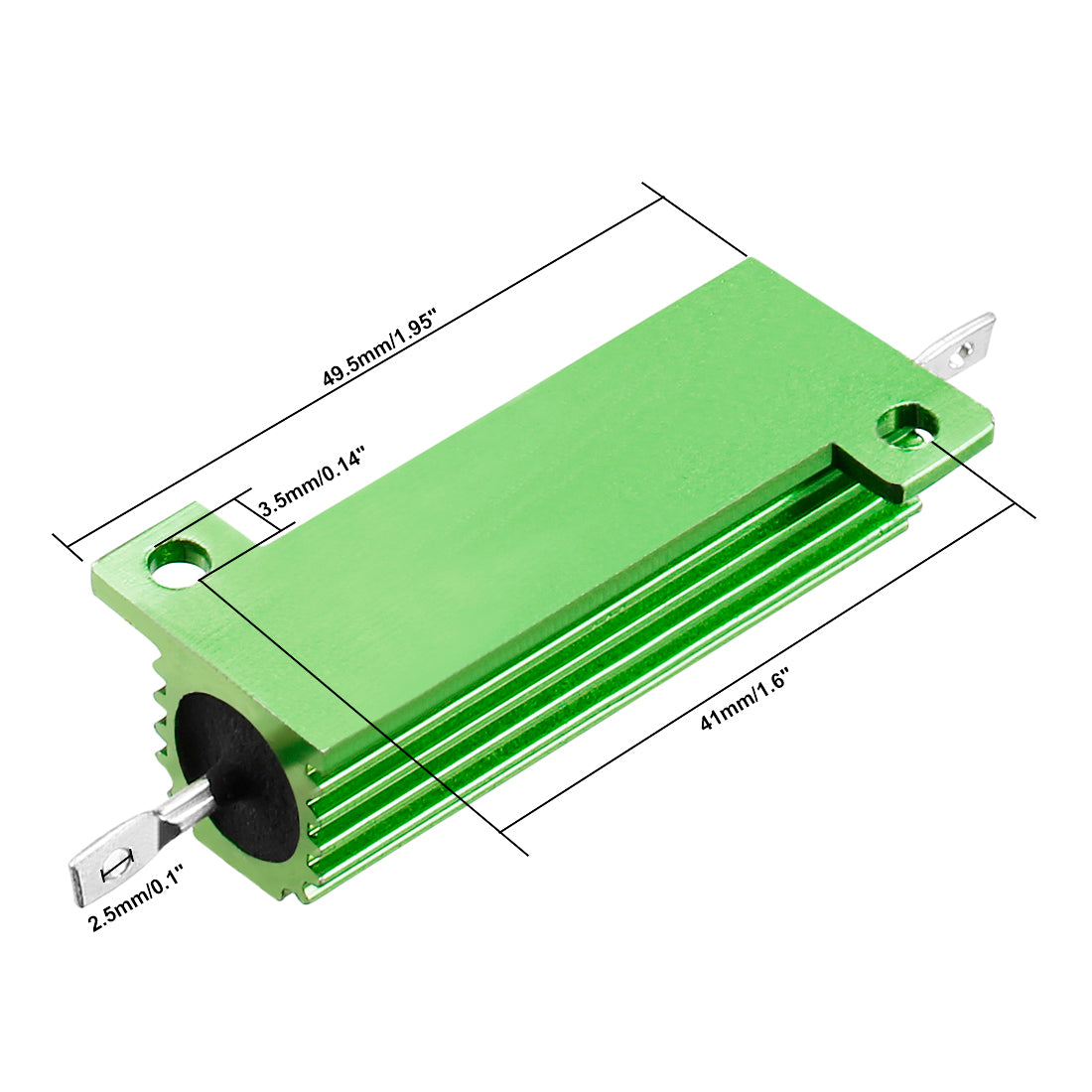 uxcell Uxcell 50W 0.8 Ohm 5% Aluminum Housing Resistor Screw  Chassis Mounted Aluminum Case Wirewound Resistor Load Resistors Green 2 pcs