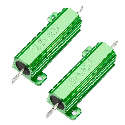 uxcell Uxcell 50W 6.8 Ohm 5% Aluminum Housing Resistor Screw  Chassis Mounted Aluminum Case Wirewound Resistor Load Resistors Green 2 Pcs
