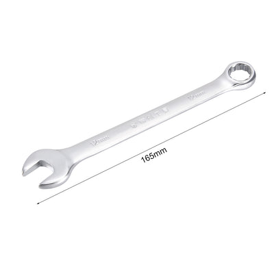 Harfington Uxcell Metric 12mm 12-Point Box Open End Combination Wrench Chrome Finish, Cr-V