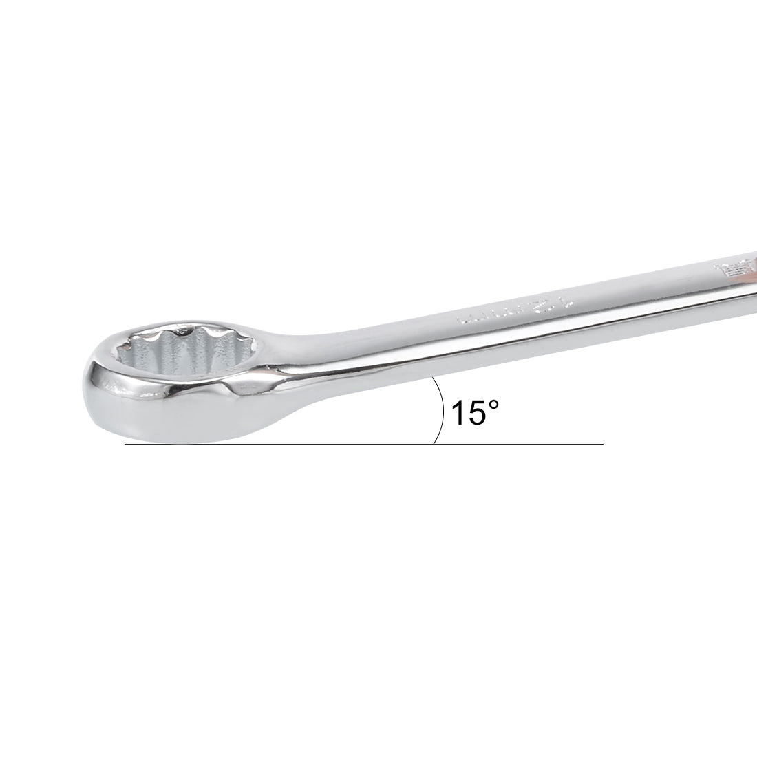 uxcell Uxcell Metric 12mm 12-Point Box Open End Combination Wrench Chrome Finish, Cr-V