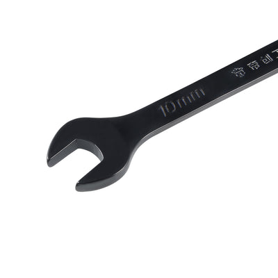 Harfington Uxcell Metric 10mm 12-Point Box Open End Combination Wrench Black Electrophoresis Coating, Cr-V