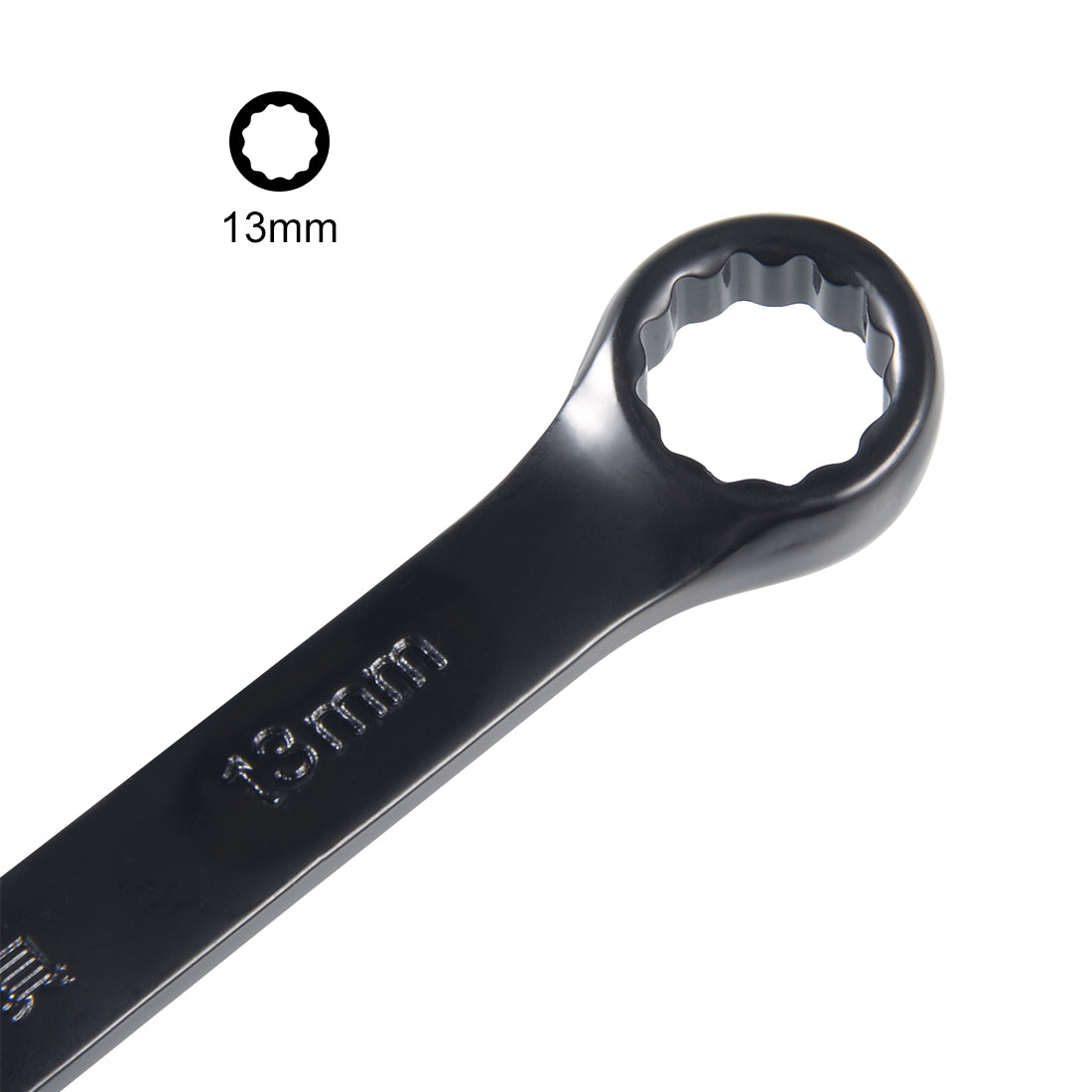 uxcell Uxcell Metric 13mm 12-Point Box Open End Combination Wrench 	Black Electrophoresis Coating, Cr-V