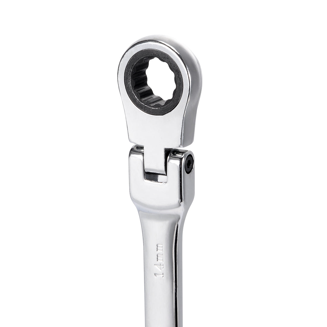 uxcell Uxcell Metric Box Open Ended Flex-Head Ratchet Combination Wrench Polish Chrome Finish, Cr-V