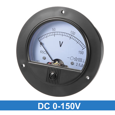 Harfington Uxcell DC 0-150V Analog Panel Voltage Gauge Volt Meter 65C5 2.5% Error Margin