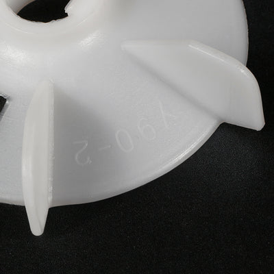 Harfington Uxcell 1Pcs 130*24mm Round Shaft Replacement White Plastic 6 Impeller Motor Fan Vane