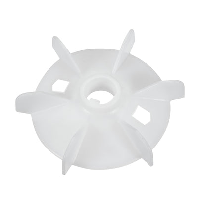 uxcell Uxcell 1Pcs 130*24mm Round Shaft Replacement White Plastic 6 Impeller Motor Fan Vane