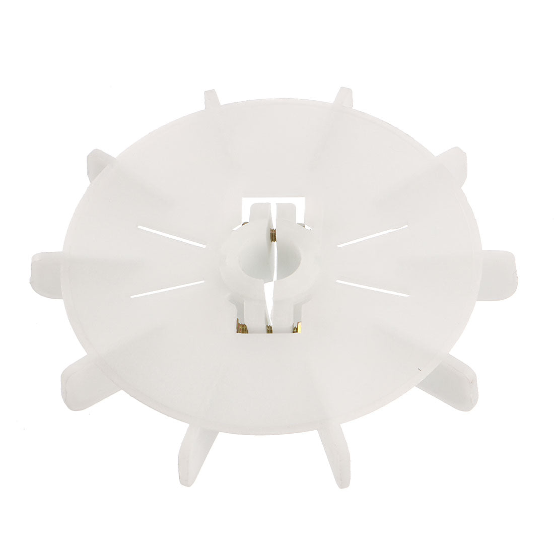uxcell Uxcell 1Pcs 158*19mm Round Shaft Replacement White Plastic 10 Impeller Motor Fan Vane