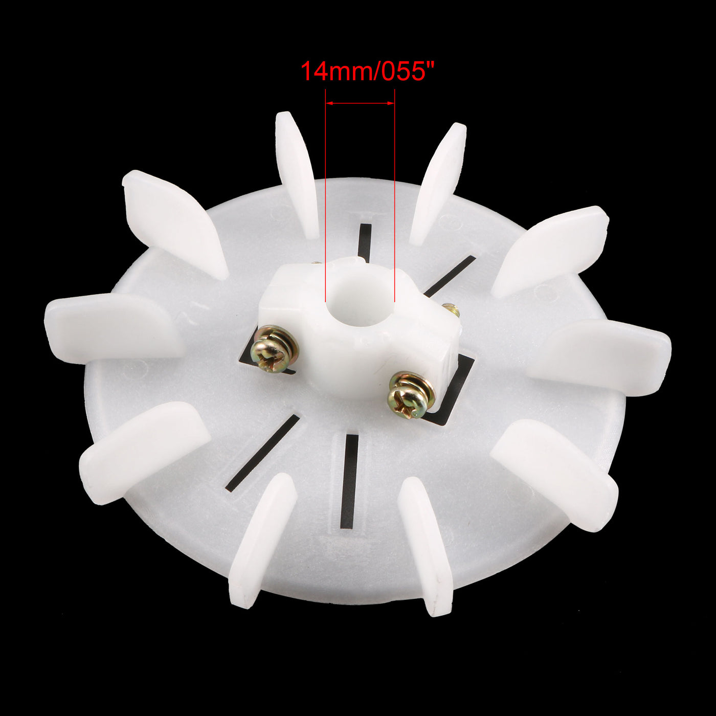 uxcell Uxcell 1Pcs 129*14mm Round Shaft Replacement White Plastic 10 Impeller Motor Fan Vane