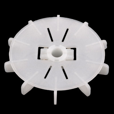 Harfington Uxcell 1Pcs 129*14mm Round Shaft Replacement White Plastic 10 Impeller Motor Fan Vane