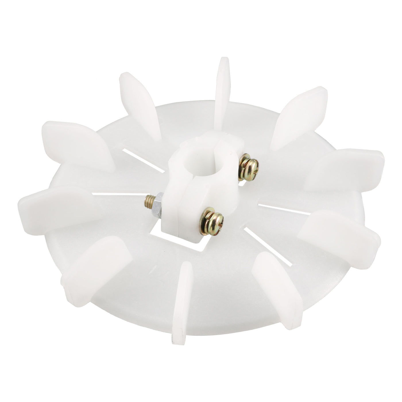 uxcell Uxcell 1Pcs 129*14mm Round Shaft Replacement White Plastic 10 Impeller Motor Fan Vane