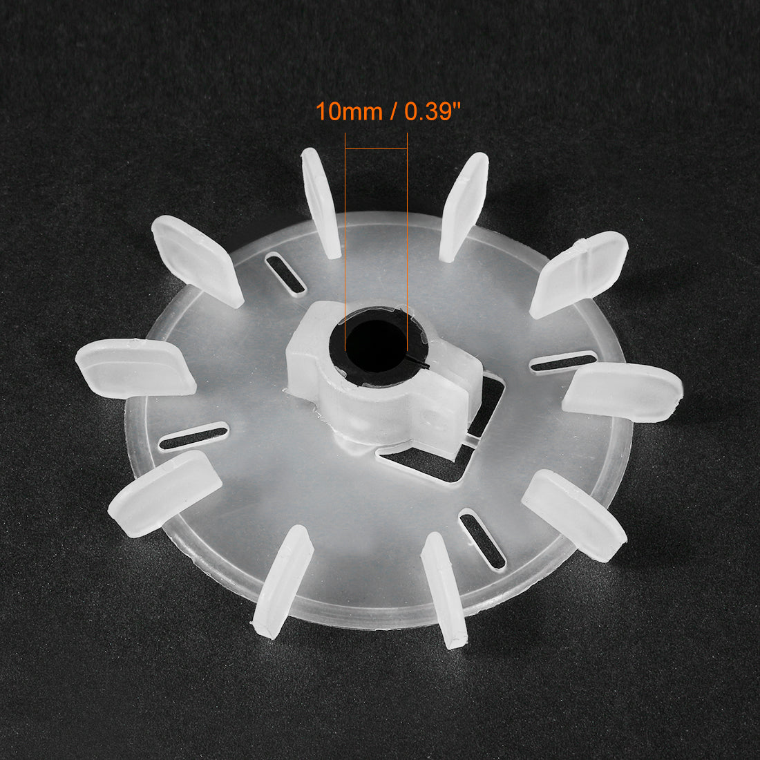 uxcell Uxcell 1Pcs 105*10mm Round Shaft Replacement White Plastic 10 Impeller Motor Fan Vane