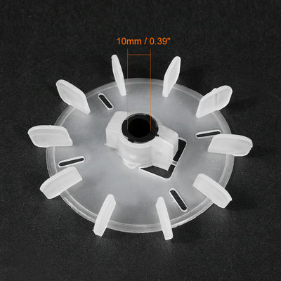 Harfington Uxcell 1Pcs 105*10mm Round Shaft Replacement White Plastic 10 Impeller Motor Fan Vane
