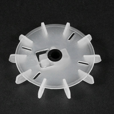 Harfington Uxcell 1Pcs 105*10mm Round Shaft Replacement White Plastic 10 Impeller Motor Fan Vane