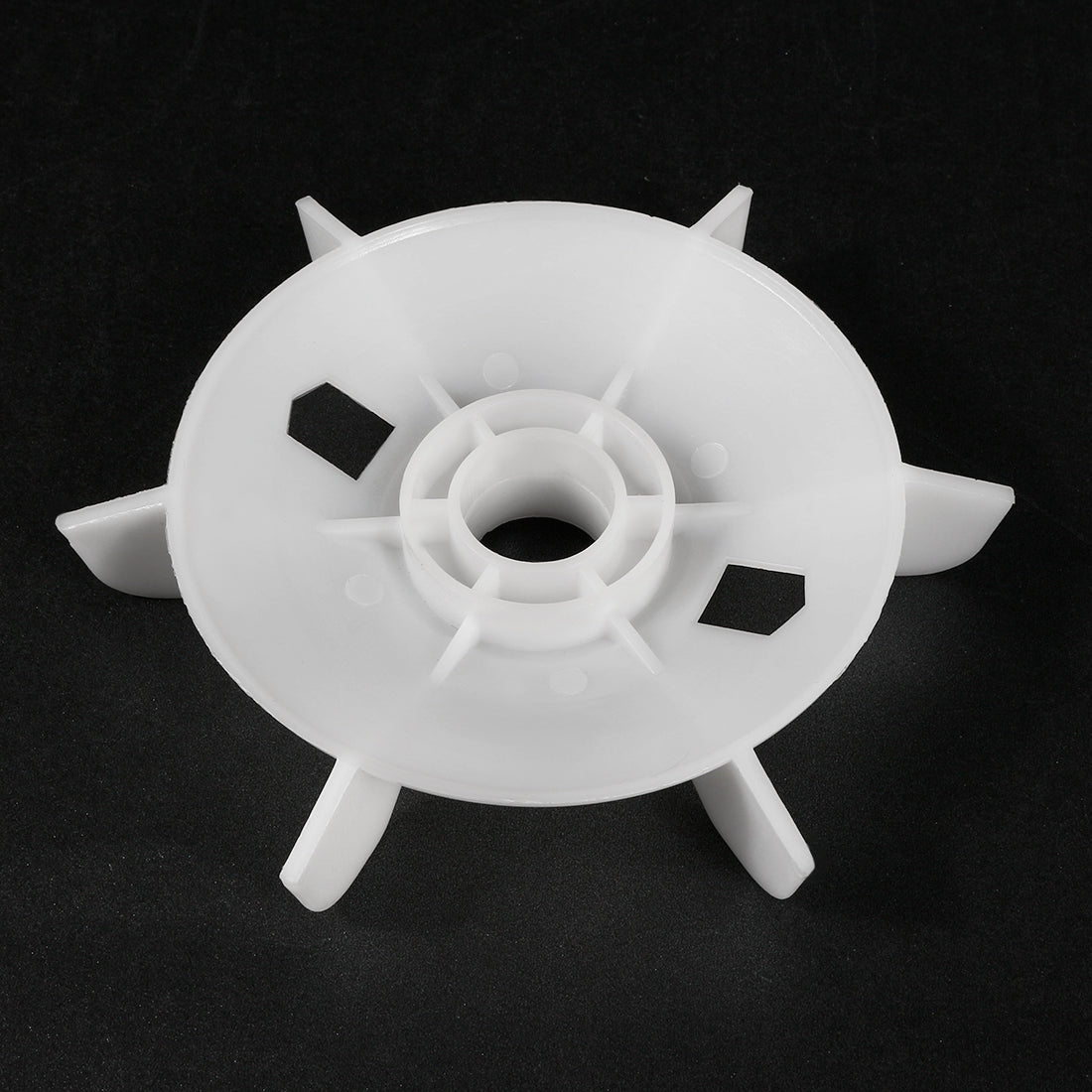 uxcell Uxcell 1Pcs 155*24mm Round Shaft Replacement White Plastic 6 Impeller Motor Fan Vane