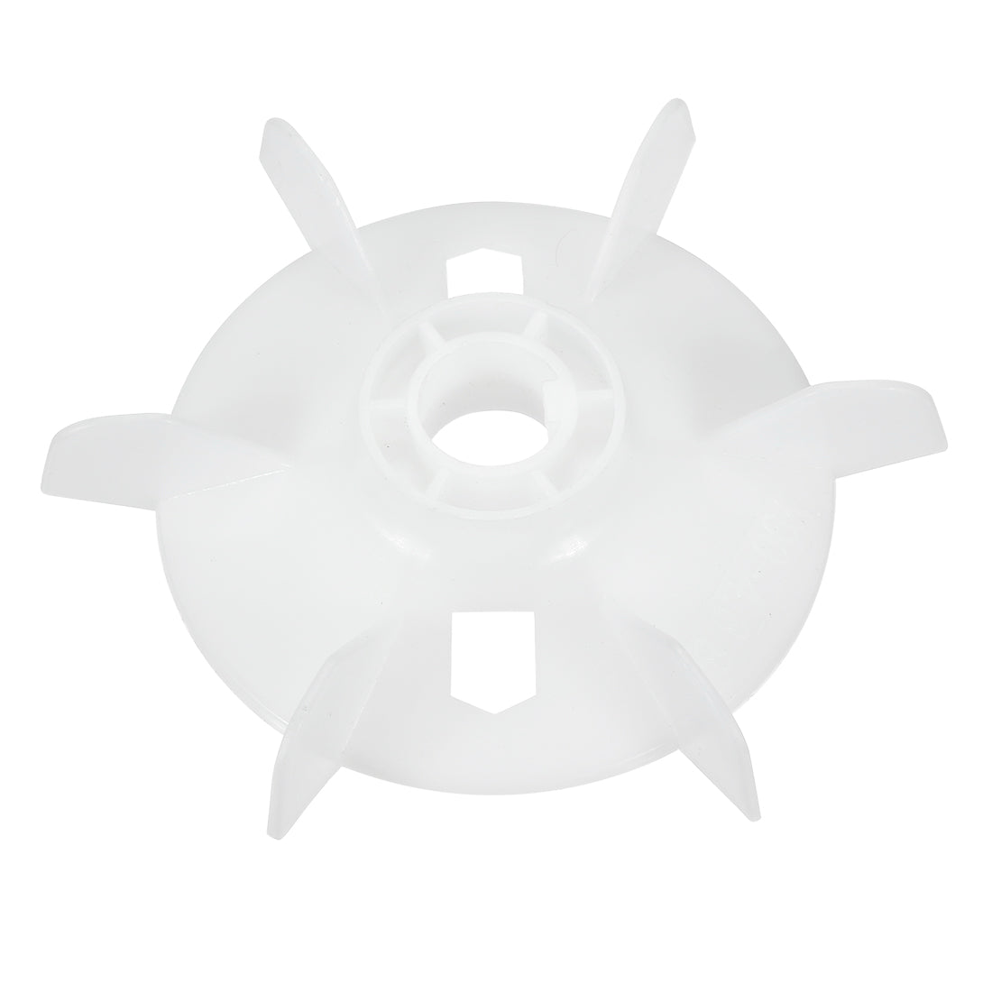 uxcell Uxcell 1Pcs 155*24mm Round Shaft Replacement White Plastic 6 Impeller Motor Fan Vane