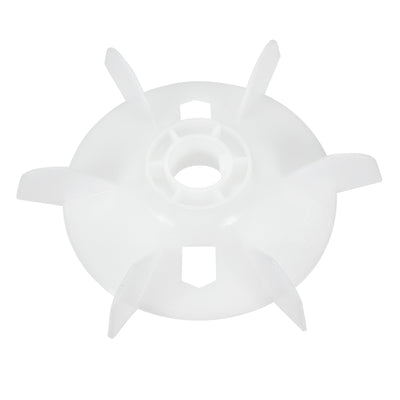 Harfington Uxcell 1Pcs 155*24mm Round Shaft Replacement White Plastic 6 Impeller Motor Fan Vane