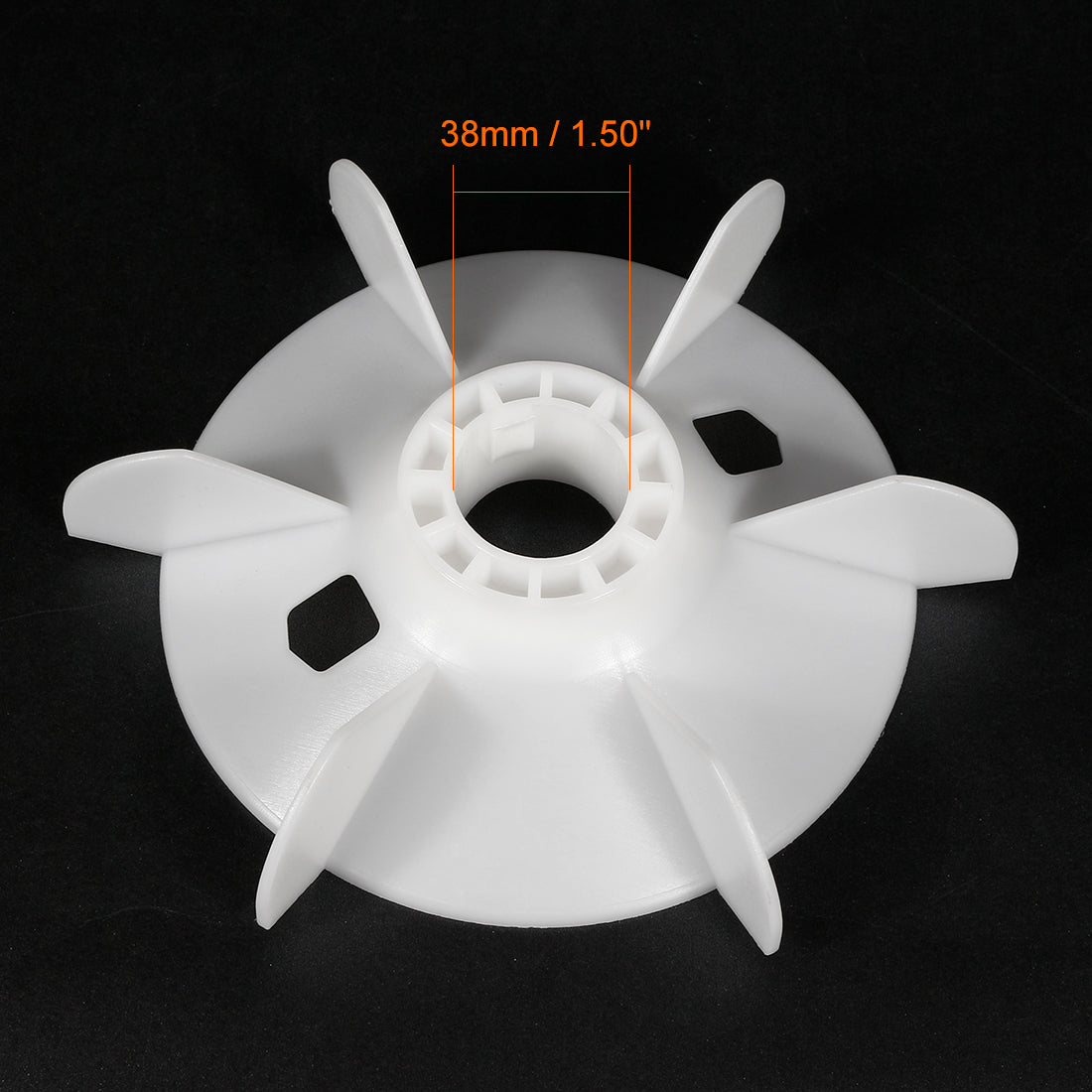 uxcell Uxcell 4Pcs 215*38mm Round Shaft Replacement White Plastic 6 Impeller Motor Fan Vane