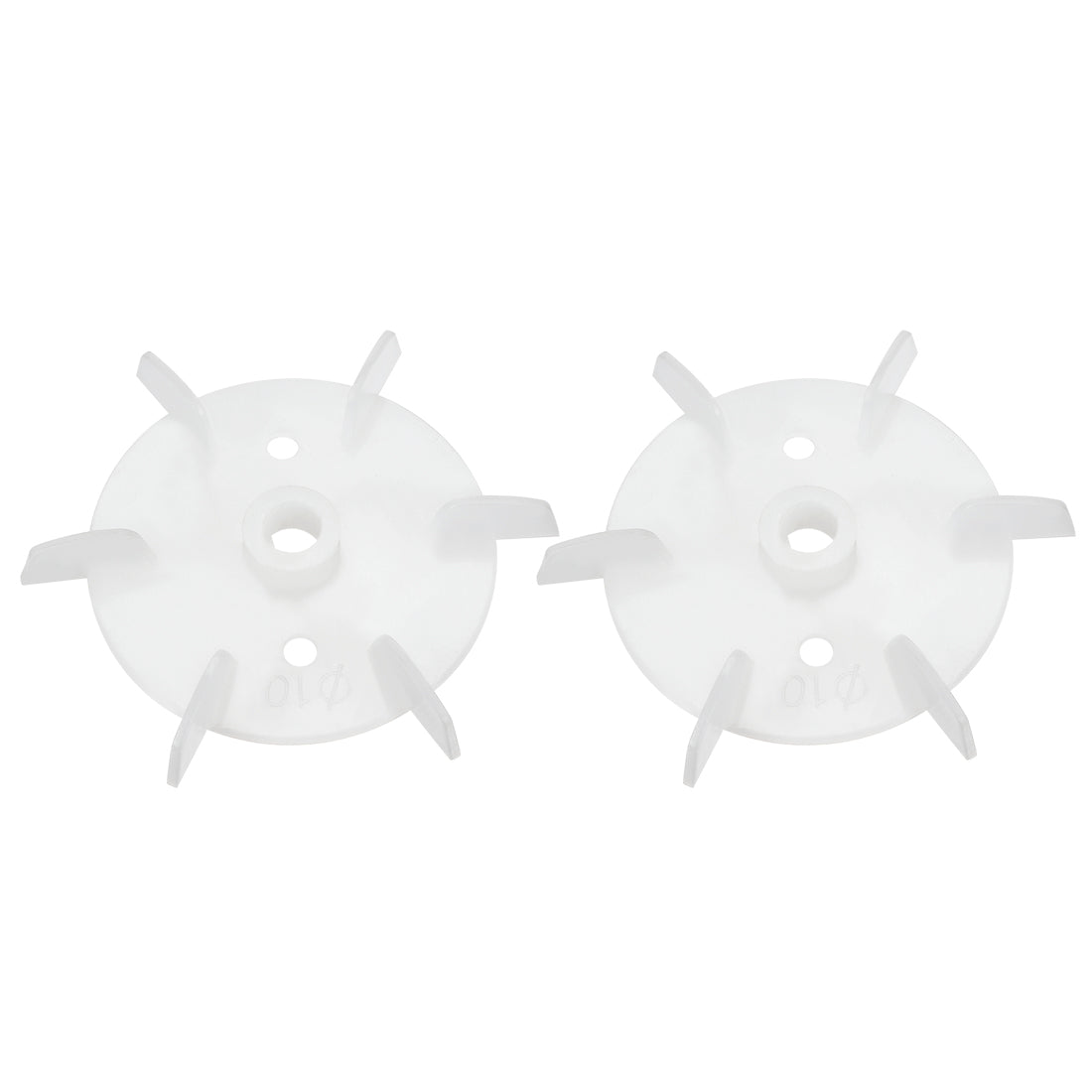 uxcell Uxcell 2Pcs 97*10mm D Shaft Replacement White Plastic 6 Impeller Motor Fan Vane