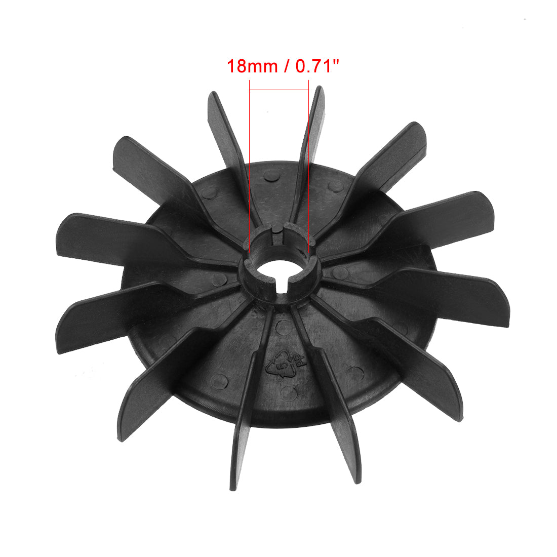 uxcell Uxcell 1Pcs 142*18mm Round Shaft Replacement Black Plastic 12 Impeller Motor Fan Vane