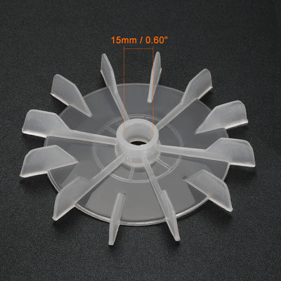 Harfington Uxcell 1Pcs 120*15mm Round Shaft Replacement White Plastic 12 Impeller Motor Fan Vane