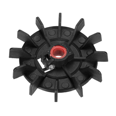 Harfington Uxcell 1Pcs 116*14mm Round Shaft Replacement Black Plastic 12 Impeller Motor Fan Vane