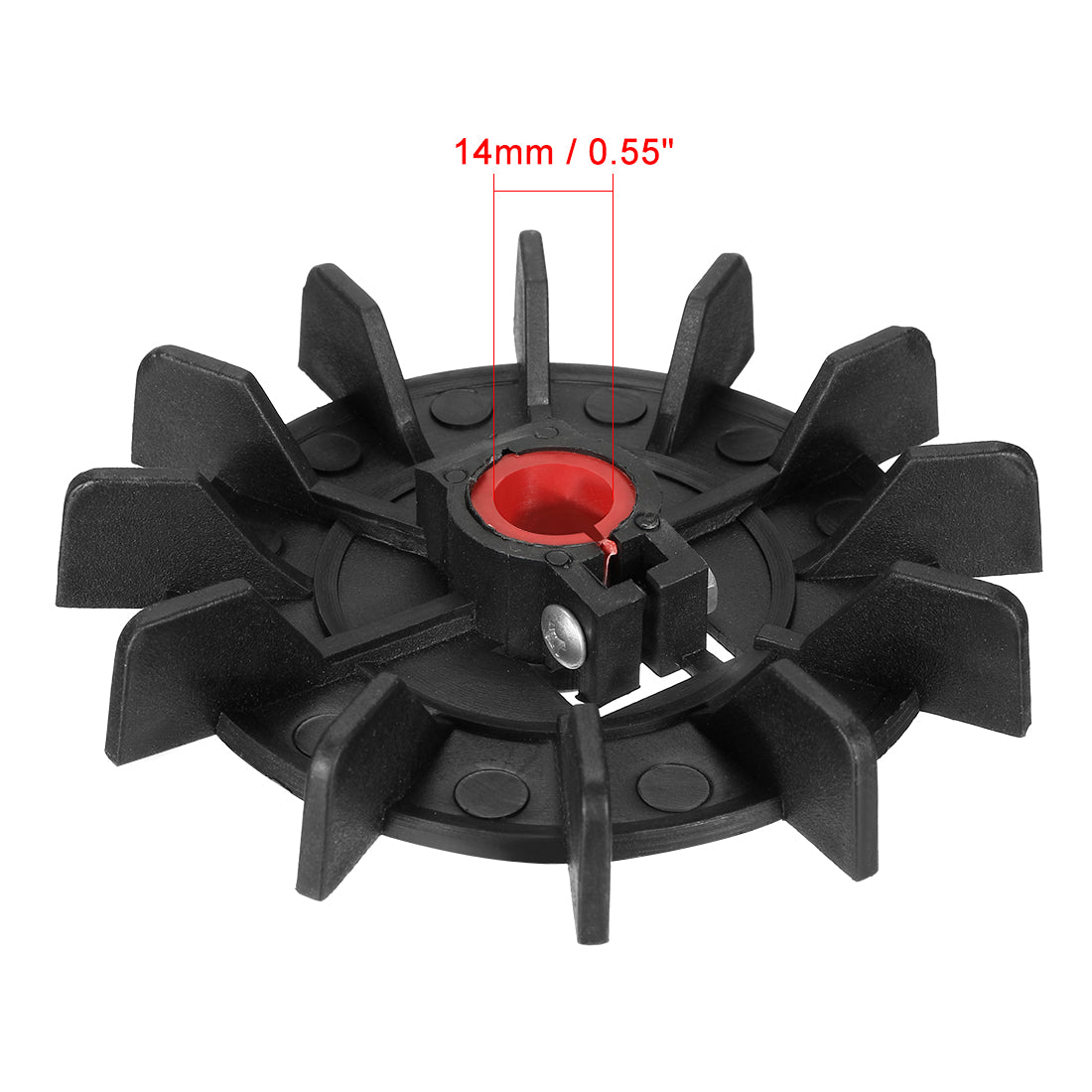uxcell Uxcell 2Pcs 116*14mm Round Shaft Replacements Black Plastic 12 Impeller Motor Fan Vane