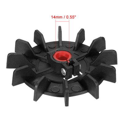 Harfington Uxcell 2Pcs 116*14mm Round Shaft Replacements Black Plastic 12 Impeller Motor Fan Vane