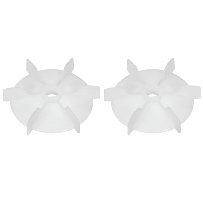uxcell Uxcell 2Pcs 103*14mm D Shaft Replacement White Plastic 6 Impeller Motor Fan Vane